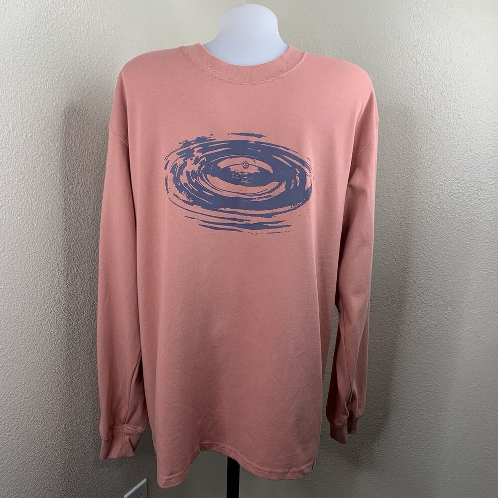 Nike ACG Ripple Effect Long Sleeve Graphic Shirt Red Stardust Salmon Sz M *flaw